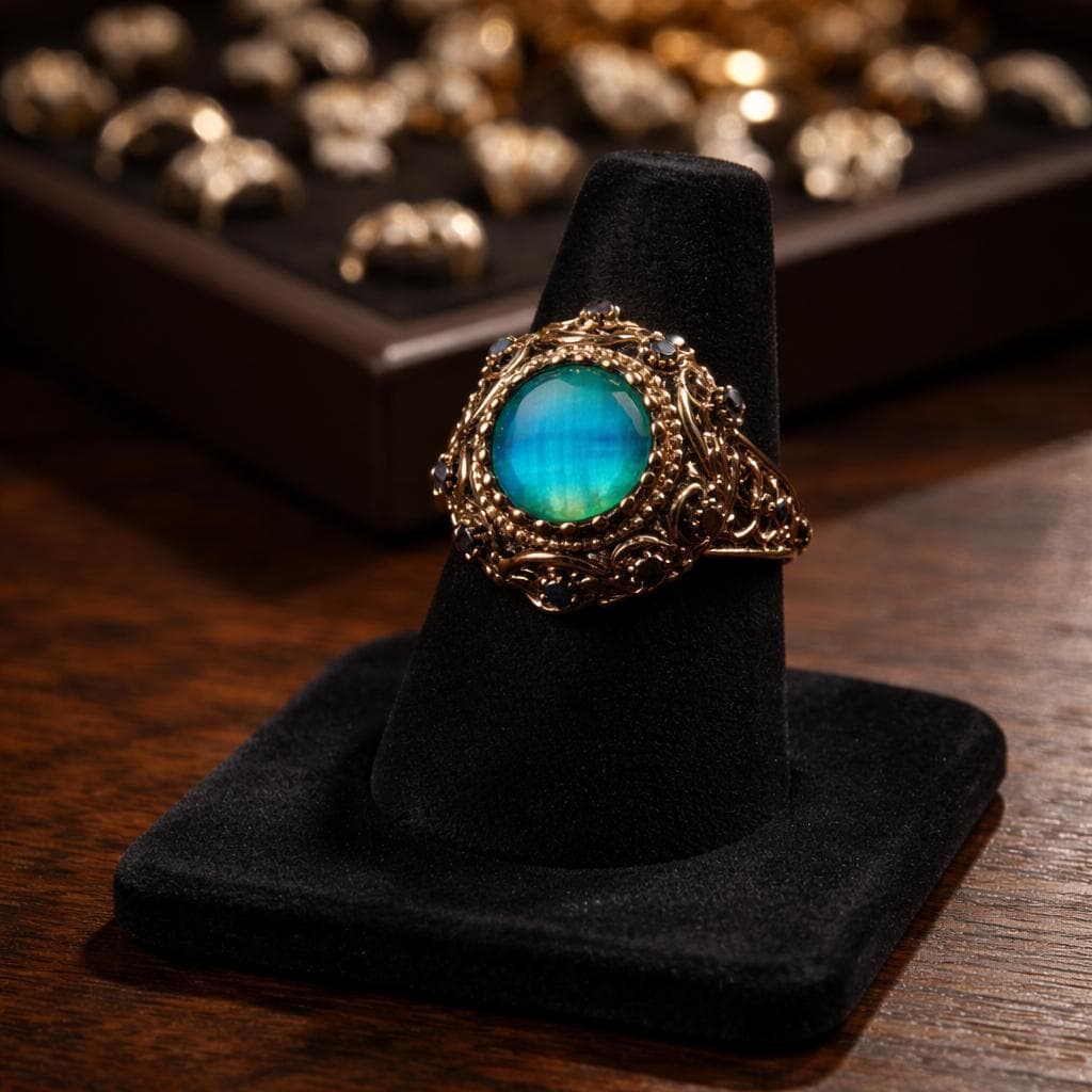 Okyanus Filigran Tek Tas Yuzuk