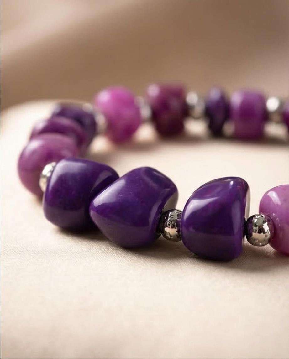 Sugilit Mor Nugget Bileklik